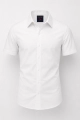 Koszula Męska Elegancka Gładka Biała Slim Fit Laviino