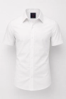 Koszula Męska Elegancka Gładka Biała Slim Fit Laviino