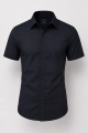 Koszula Męska Elegancka Gładka Czarna Slim Fit Laviino