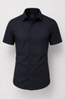 Koszula Męska Elegancka Gładka Czarna Slim Fit Laviino