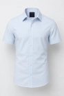 Koszula Męska Elegancka Gładka Błękitna Slim Fit Laviino