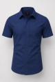 Koszula Męska Elegancka Gładka Granatowa Slim Fit Laviino