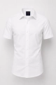 Koszula Męska Elegancka Gładka Biała Slim Fit Laviino
