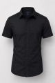 Koszula Męska Elegancka Gładka Czarna Slim Fit Laviino