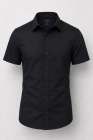 Koszula Męska Elegancka Gładka Czarna Slim Fit Laviino