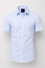 Koszula Męska Elegancka Gładka Błękitna Slim Fit Laviino