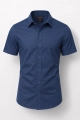 Koszula Męska Elegancka Gładka Granatowa Slim Fit Laviino