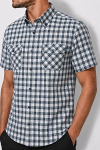 Koszula Męska Casual Granatowa w Kratę Regular Formax R465