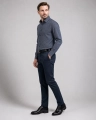 Koszula Męska Elegancka Granatowa we Wzorki Duże rozmiary Laviino