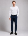 Koszula Męska Elegancka Biała w Kropki Duże rozmiary Laviino