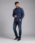 Koszula Męska Flanelowa Casual granatowa w kratę REGULAR Formax
