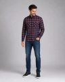 Koszula Męska Flanelowa Casual granatowa w kratę REGULAR Formax