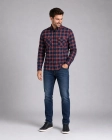 Koszula Męska Flanelowa Casual granatowa w kratę REGULAR Formax