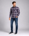 Koszula Męska Flanelowa Casual granatowa w kratę REGULAR Formax
