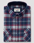 Koszula Męska Flanelowa Casual granatowa w kratę REGULAR Formax