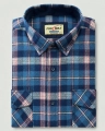 Koszula Męska Flanelowa Casual Turkusowa w Kratę REGULAR Formax