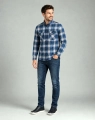 Koszula Męska Flanelowa Casual Turkusowa w Kratę REGULAR Formax