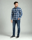 Koszula Męska Flanelowa Casual Turkusowa w Kratę REGULAR Formax