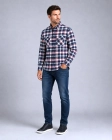 Koszula Męska Flanelowa Casual Granatowa w Kratę REGULAR Formax