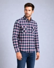 Koszula Męska Flanelowa Casual Granatowa w Kratę REGULAR Formax