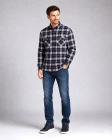 Koszula Męska Flanelowa Casual Granatowa w Kratę REGULAR Formax