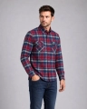 Koszula Męska Flanelowa Casual Bordowa w Kratę REGULAR Formax