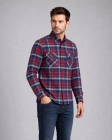 Koszula Męska Flanelowa Casual Bordowa w Kratę REGULAR Formax
