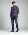 Koszula Męska Flanelowa Casual Bordowa w Kratę REGULAR Formax