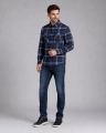 Koszula Męska Flanelowa Casual Granatowa w Kratę REGULAR Formax