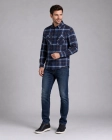 Koszula Męska Flanelowa Casual Granatowa w Kratę REGULAR Formax