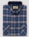 Koszula Męska Flanelowa Casual Granatowa w Kratę REGULAR Formax