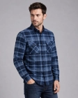 Koszula Męska Flanelowa Casual Granatowa w Kratę REGULAR Formax