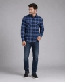 Koszula Męska Flanelowa Casual Granatowa w Kratę REGULAR Formax