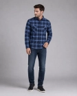 Koszula Męska Flanelowa Casual Granatowa w Kratę REGULAR Formax