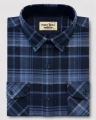 Koszula Męska Flanelowa Casual Granatowa w Kratę REGULAR Formax