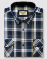 Koszula Męska Flanelowa Casual Granatowa w Kratę REGULAR Formax