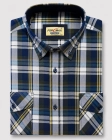 Koszula Męska Flanelowa Casual Granatowa w Kratę REGULAR Formax