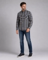Koszula Męska Flanelowa Casual Granatowa w Kratę REGULAR Formax