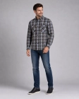 Koszula Męska Flanelowa Casual Granatowa w Kratę REGULAR Formax