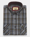 Koszula Męska Flanelowa Casual Granatowa w Kratę REGULAR Formax