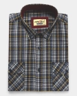 Koszula Męska Flanelowa Casual Granatowa w Kratę REGULAR Formax