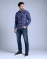 Koszula Męska Casual Niebieska w Kratę Regular Formax