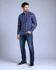 Koszula Męska Casual Niebieska w Kratę Regular Formax