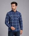 Koszula Męska Casual Niebieska w Kratę Regular Formax