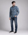 Koszula Męska Casual Turkusowa w Kratę Regular Formax