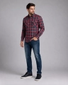 Koszula Męska Casual Czerwona w Kratę Regular Formax