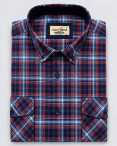 Koszula Męska Casual Czerwona w Kratę Regular Formax L254