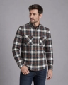Koszula Męska Casual Zielona w Kratę Regular Formax