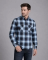 Koszula Męska Casual Niebieska w Kratę Regular Formax