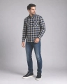 Koszula Męska Casual Granatowa w Kratę Regular Formax